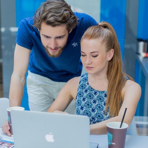 International student looking at university admission and scholarship info